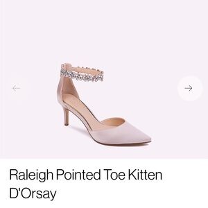 Jewel Badgley Mischka Beige Pointed Toe Heels